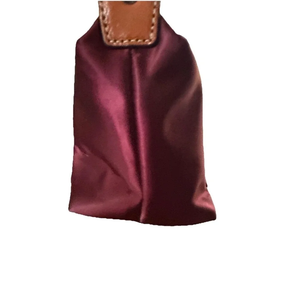 Coach chelsea mini Tote Purse Nylon Maroon with Brown 10x5